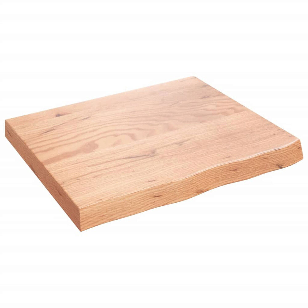 vidaXL Vägghylla ljusbrun 60x50x(2-6) cm behandlad massiv ek