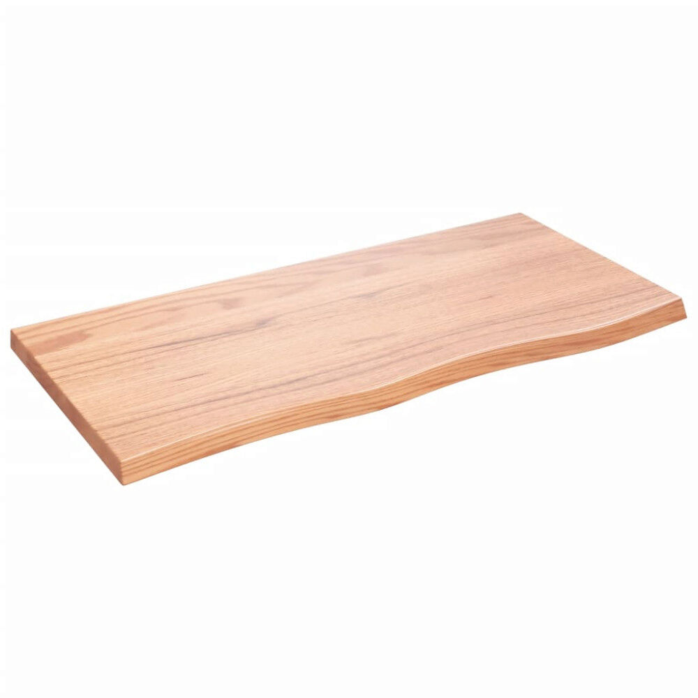 vidaXL Vägghylla ljusbrun 100x50x(2-4) cm behandlad massiv ek