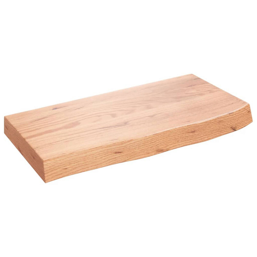 vidaXL Vägghylla ljusbrun 60x30x(2-6) cm behandlad massiv ek