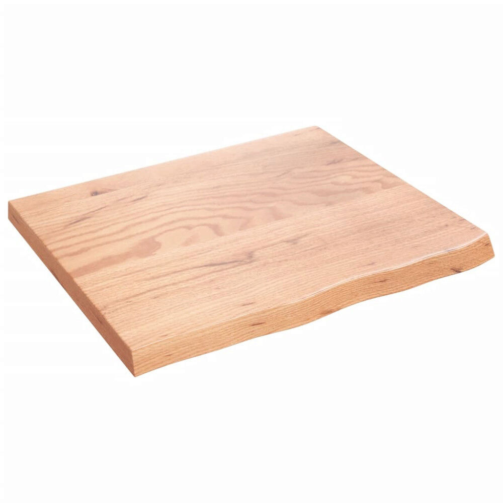 vidaXL Vägghylla ljusbrun 60x50x2 cm behandlad massiv ek