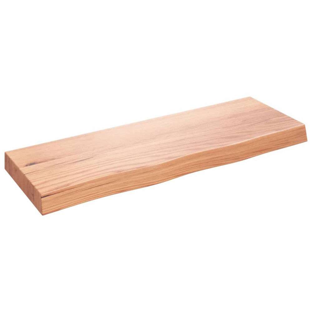 vidaXL Vägghylla ljusbrun 80x30x(2-6) cm behandlad massiv ek
