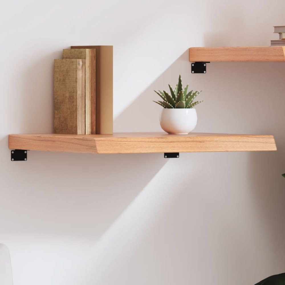 vidaXL Vägghylla ljusbrun 60x60x(2-6) cm behandlad massiv ek