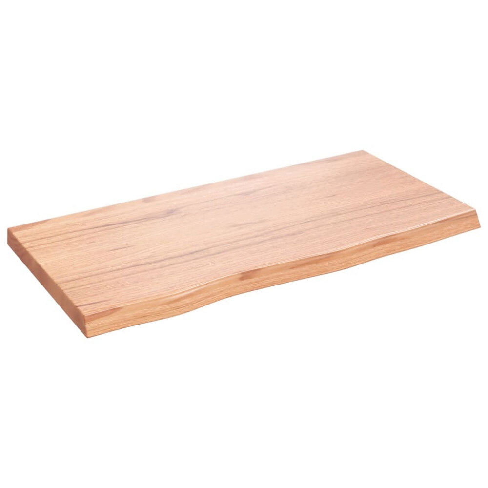 vidaXL Vägghylla ljusbrun 80x40x(2-4) cm behandlad massiv ek