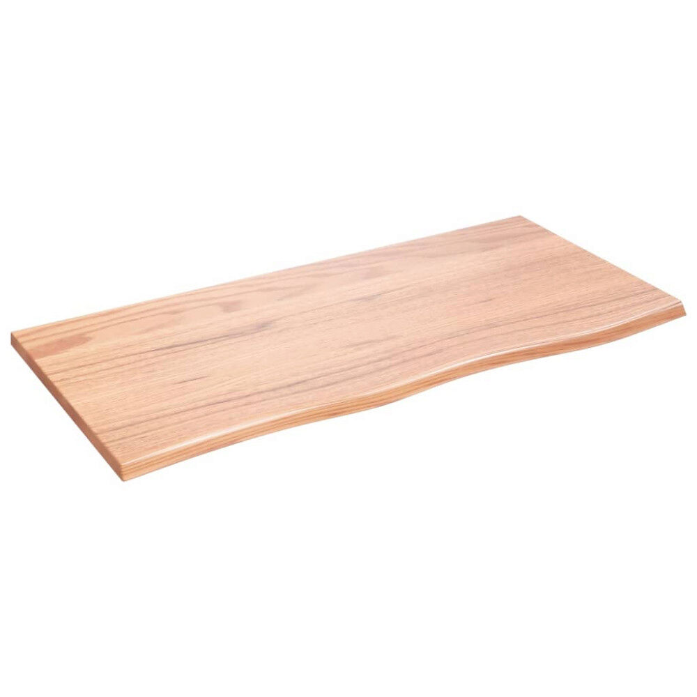 vidaXL Bordsskiva ljusbrun 100x50x2 cm behandlad massiv ek