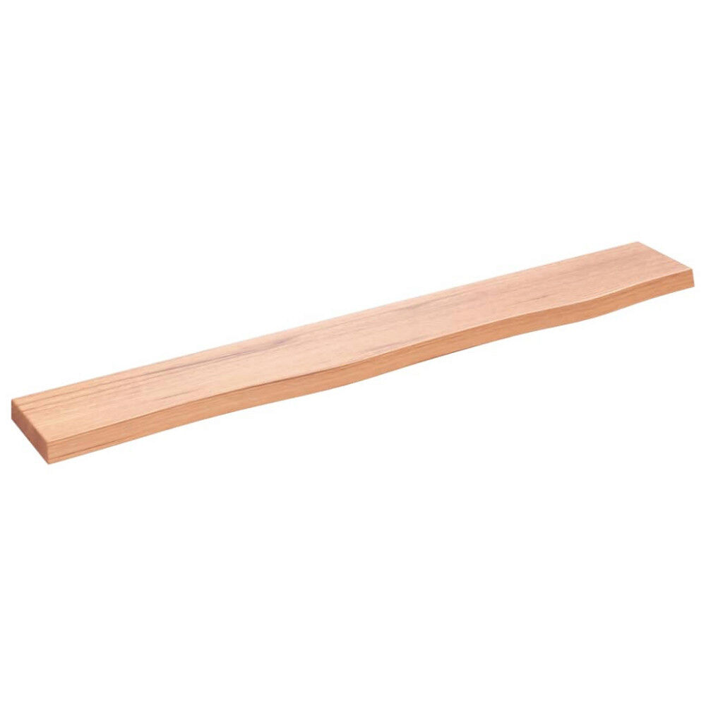 vidaXL Vägghylla ljusbrun 80x10x2 cm behandlad massiv ek