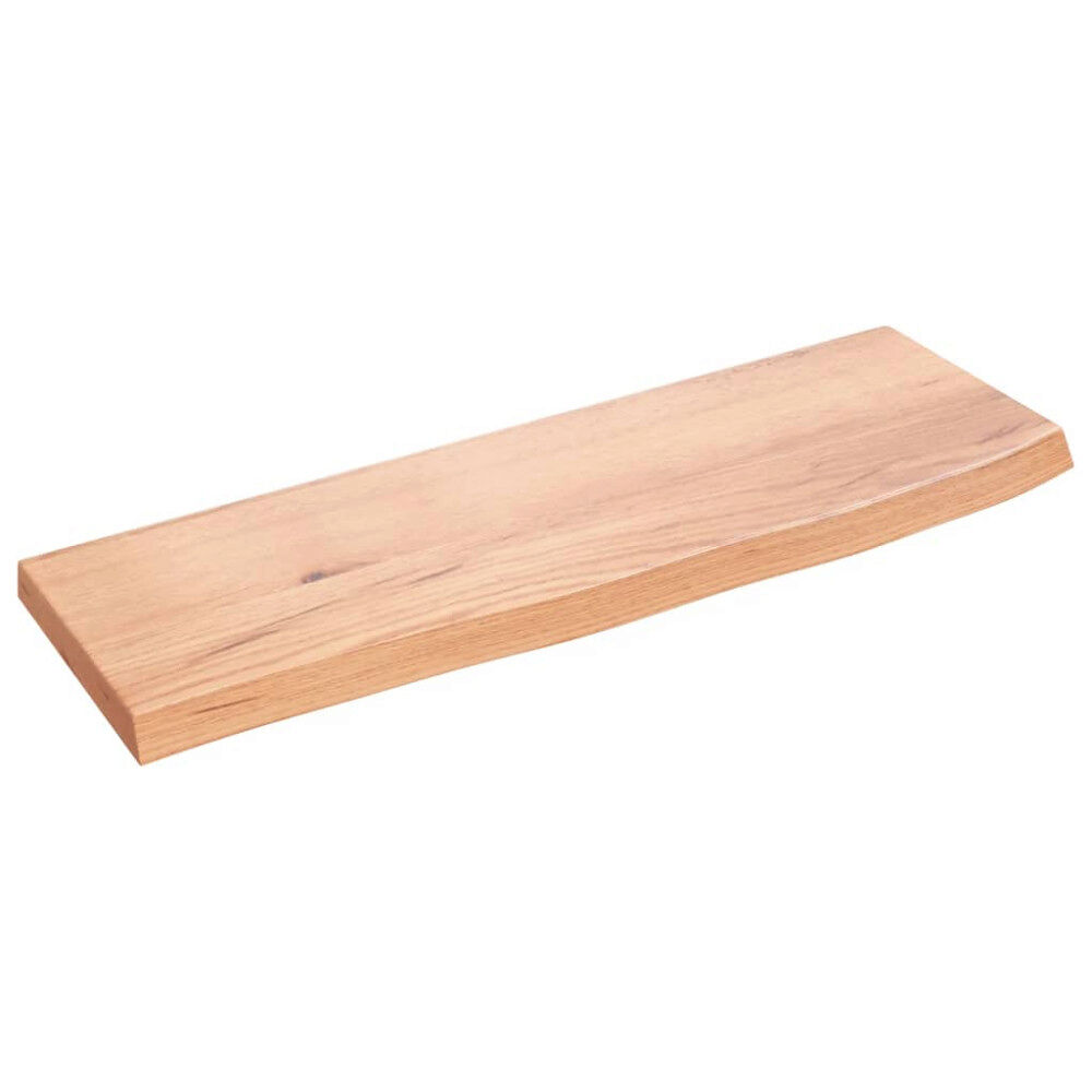vidaXL Vägghylla ljusbrun 60x20x2 cm behandlad massiv ek