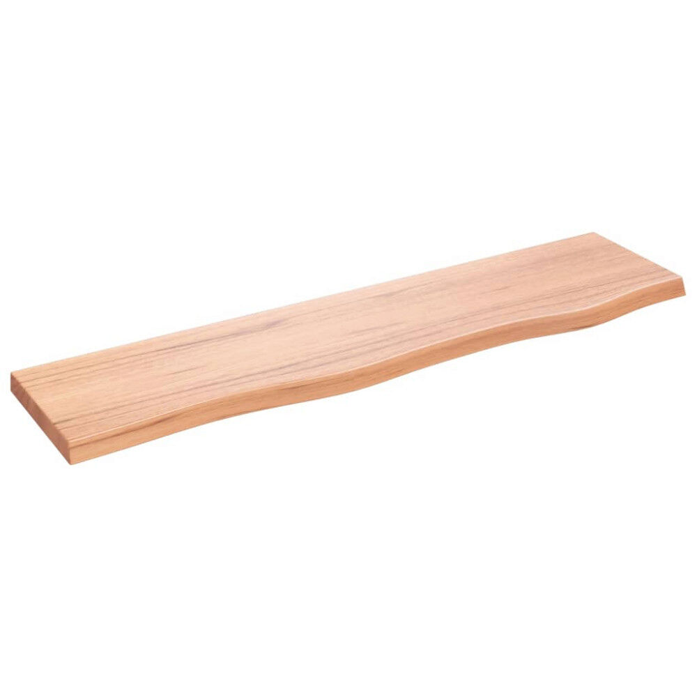 vidaXL Vägghylla ljusbrun 80x20x2 cm behandlad massiv ek