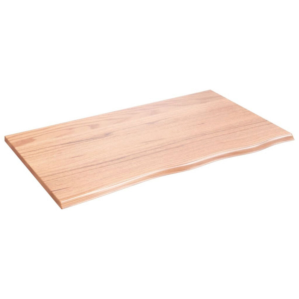 vidaXL Bordsskiva ljusbrun 100x60x2 cm behandlad massiv ek
