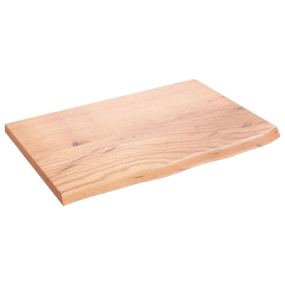 vidaXL Vägghylla ljusbrun 60x40x2 cm behandlad massiv ek