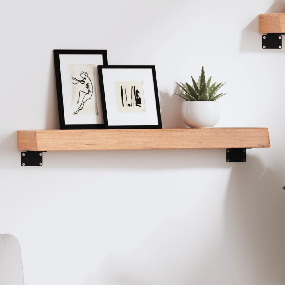 vidaXL Vägghylla ljusbrun 60x10x6 cm behandlad massiv ek