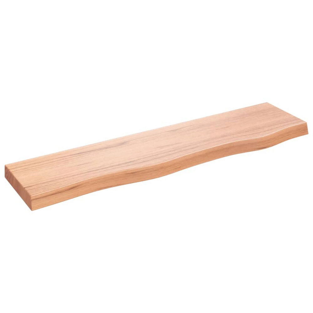 vidaXL Vägghylla ljusbrun 80x20x4 cm behandlad massiv ek