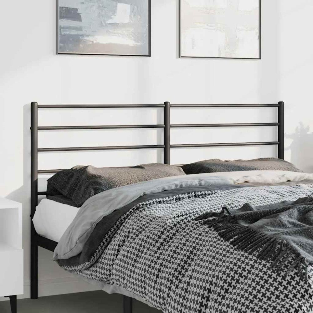 vidaXL Ersättningsgavel metall svart 135 cm