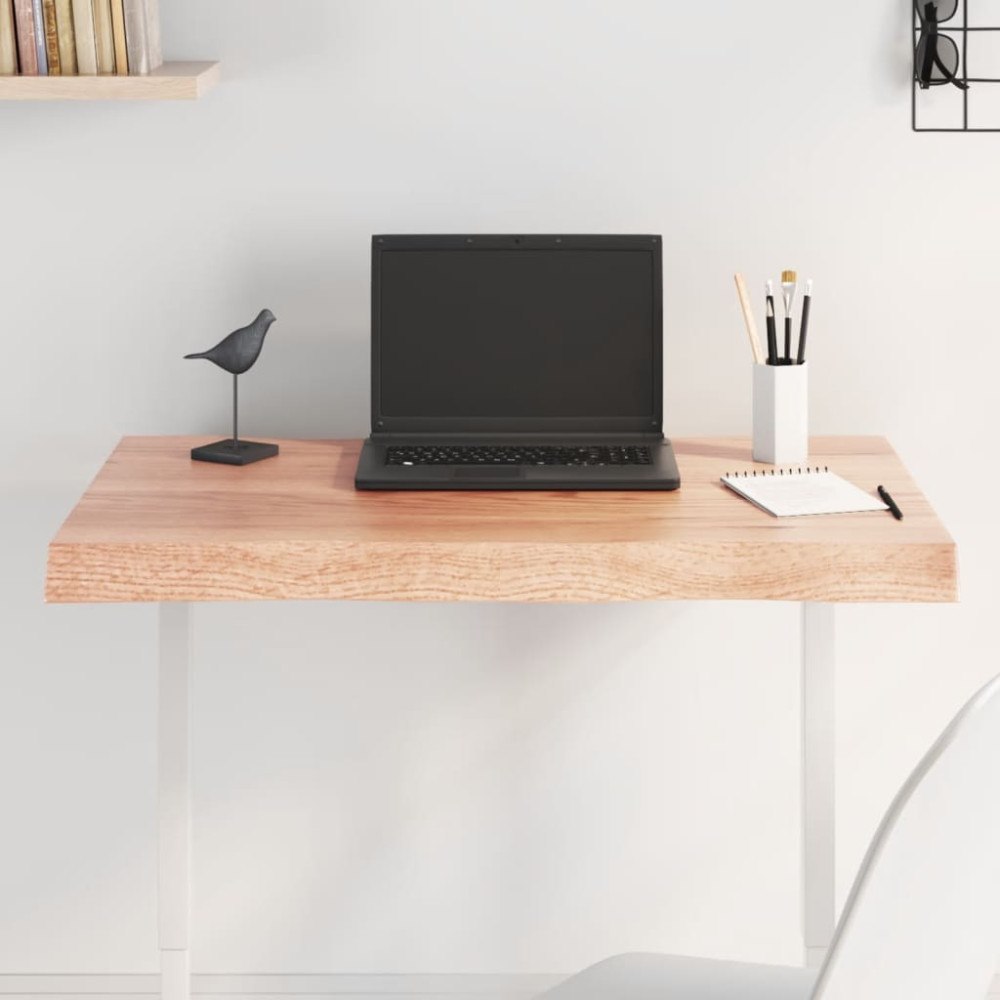 vidaXL Bordsskiva ljusbrun 80x40x(2-6) cm massivt trä levande kant