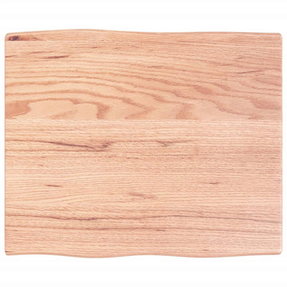 vidaXL Bordsskiva ljusbrun 60x50x2 cm behandlad massiv ek levande kant