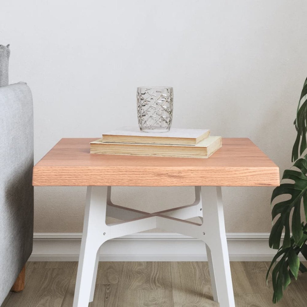vidaXL Bordsskiva ljusbrun 40x40x(2-4)cm massivt trä levande kant