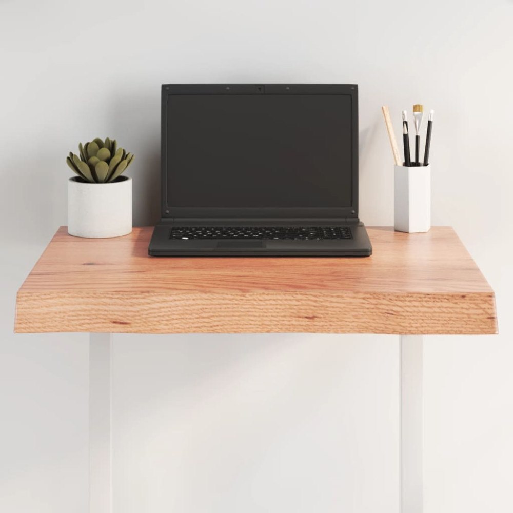 vidaXL Bordsskiva ljusbrun 60x60x(2-6) cm massivt trä levande kant