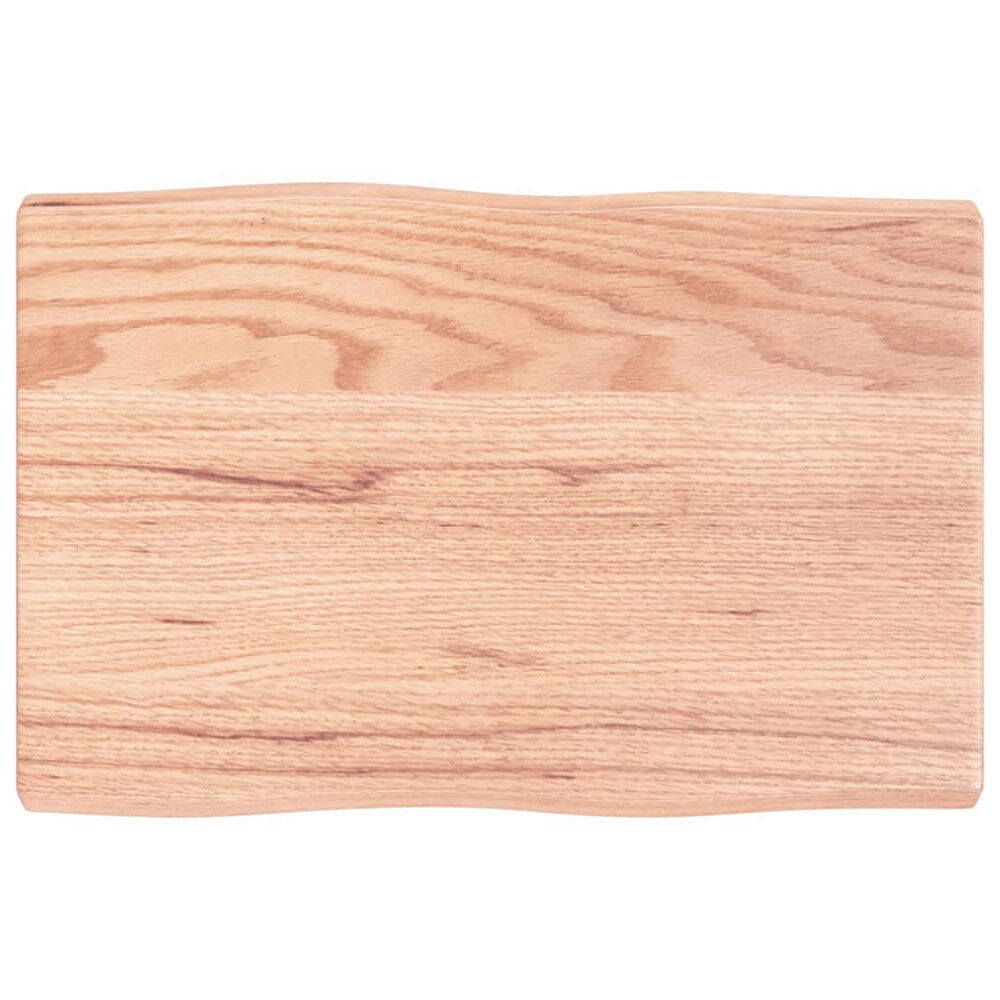 vidaXL Bordsskiva ljusbrun 60x40x(2-4) cm massivt trä levande kant