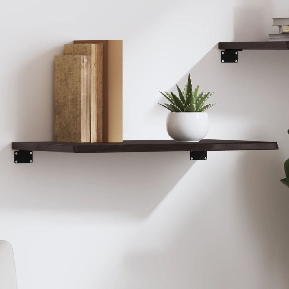 vidaXL Vägghylla mörkbrun 60x40x2 cm behandlad massiv ek