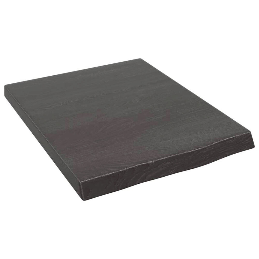 vidaXL Vägghylla mörkbrun 40x50x(2-4) cm behandlad massiv ek