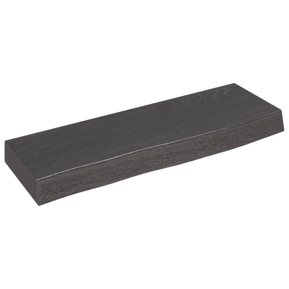 vidaXL Vägghylla mörkbrun 60x20x6 cm behandlad massiv ek