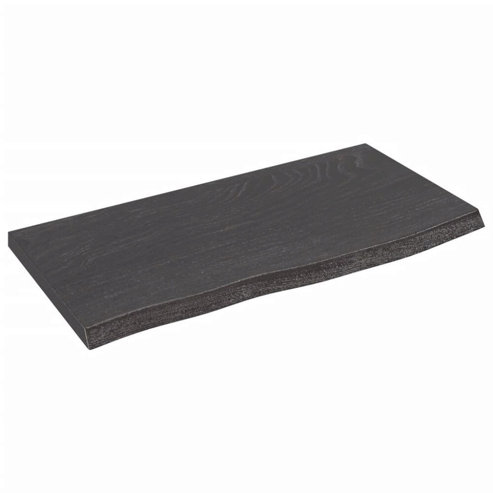 vidaXL Vägghylla mörkbrun 60x30x2 cm behandlad massiv ek