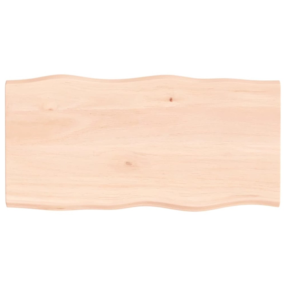 vidaXL Bordsskiva 100x50x2 cm obehandlad massiv ek levande kant