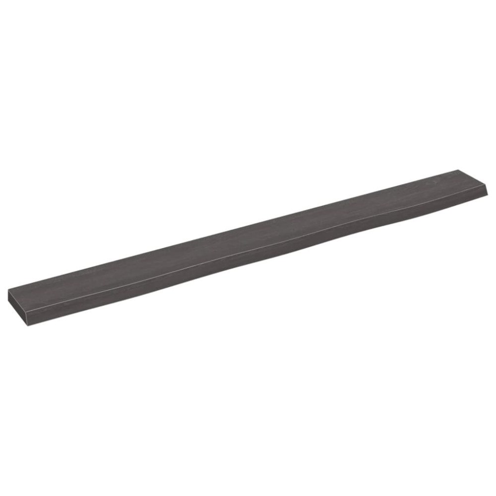 vidaXL Vägghylla mörkbrun 100x10x2 cm behandlad massiv ek