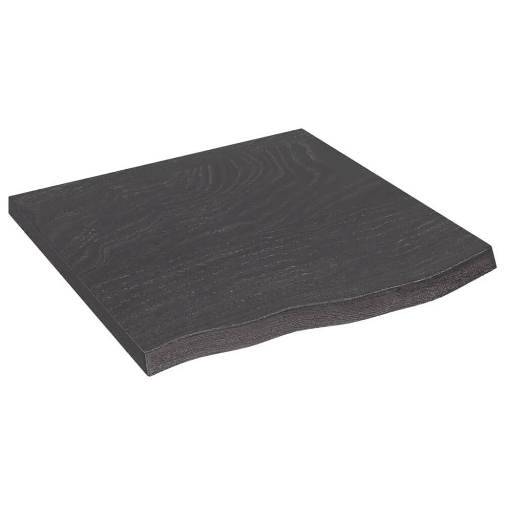 vidaXL Vägghylla mörkbrun 60x60x(2-4) cm behandlad massiv ek