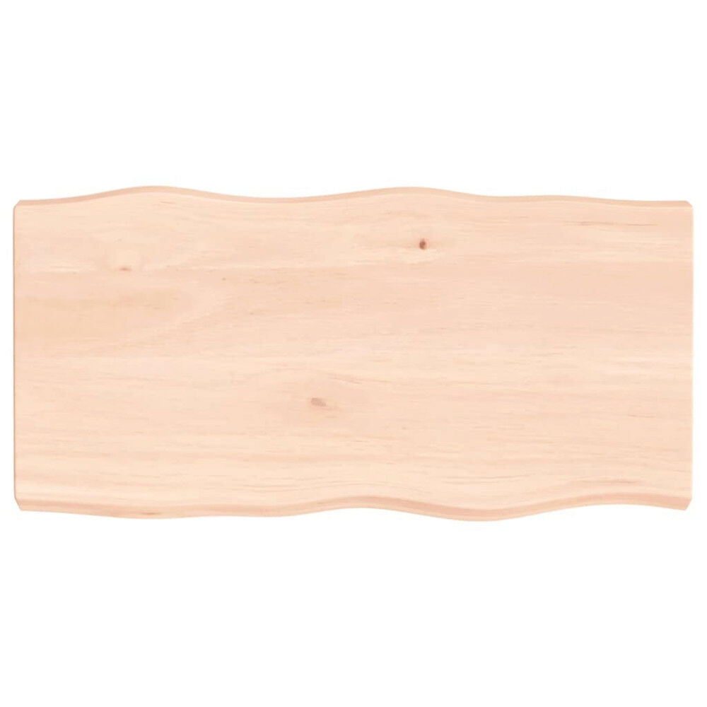 vidaXL Bordsskiva 80x40x(2-6) cm obehandlad massiv ek levande kant