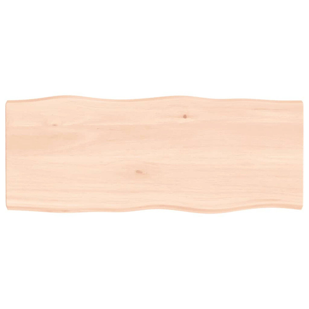 vidaXL Bordsskiva 100x40x(2-4) cm obehandlad massiv ek levande kant