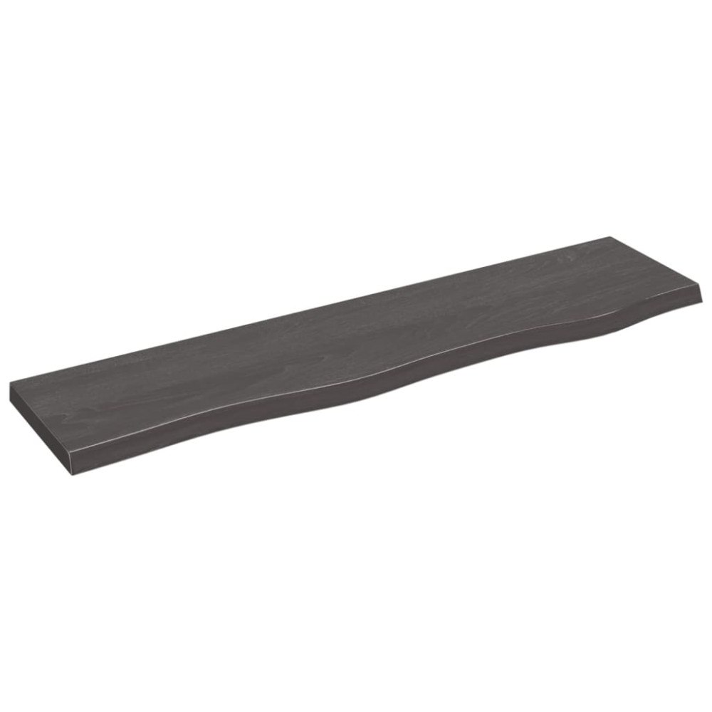 vidaXL Vägghylla mörkbrun 80x20x2 cm behandlad massiv ek