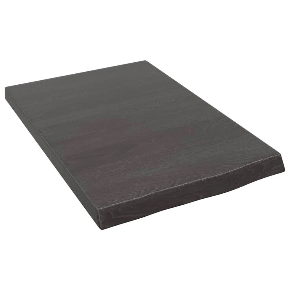 vidaXL Vägghylla mörkbrun 40x60x(2-4) cm behandlad massiv ek