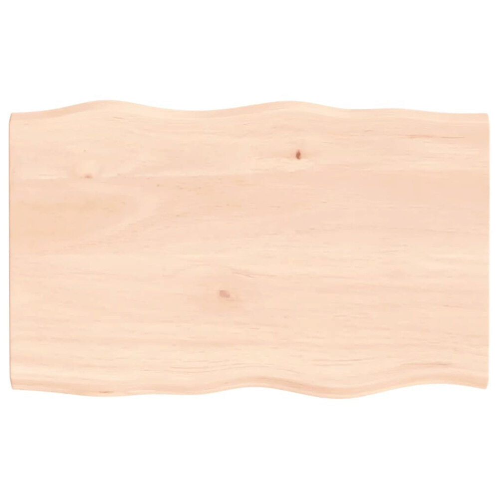 vidaXL Bordsskiva 80x50x2 cm obehandlad massiv ek levande kant