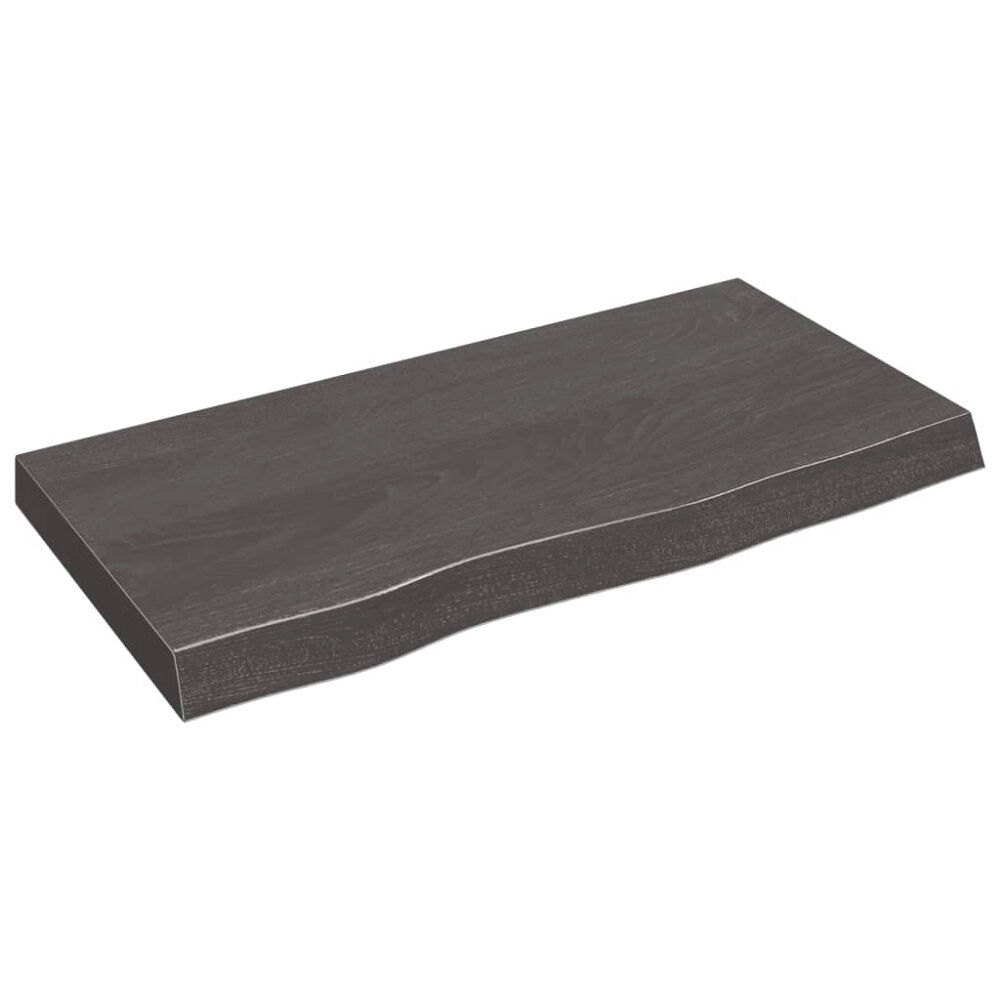 vidaXL Vägghylla mörkbrun 80x40x(2-6) cm behandlad massiv ek