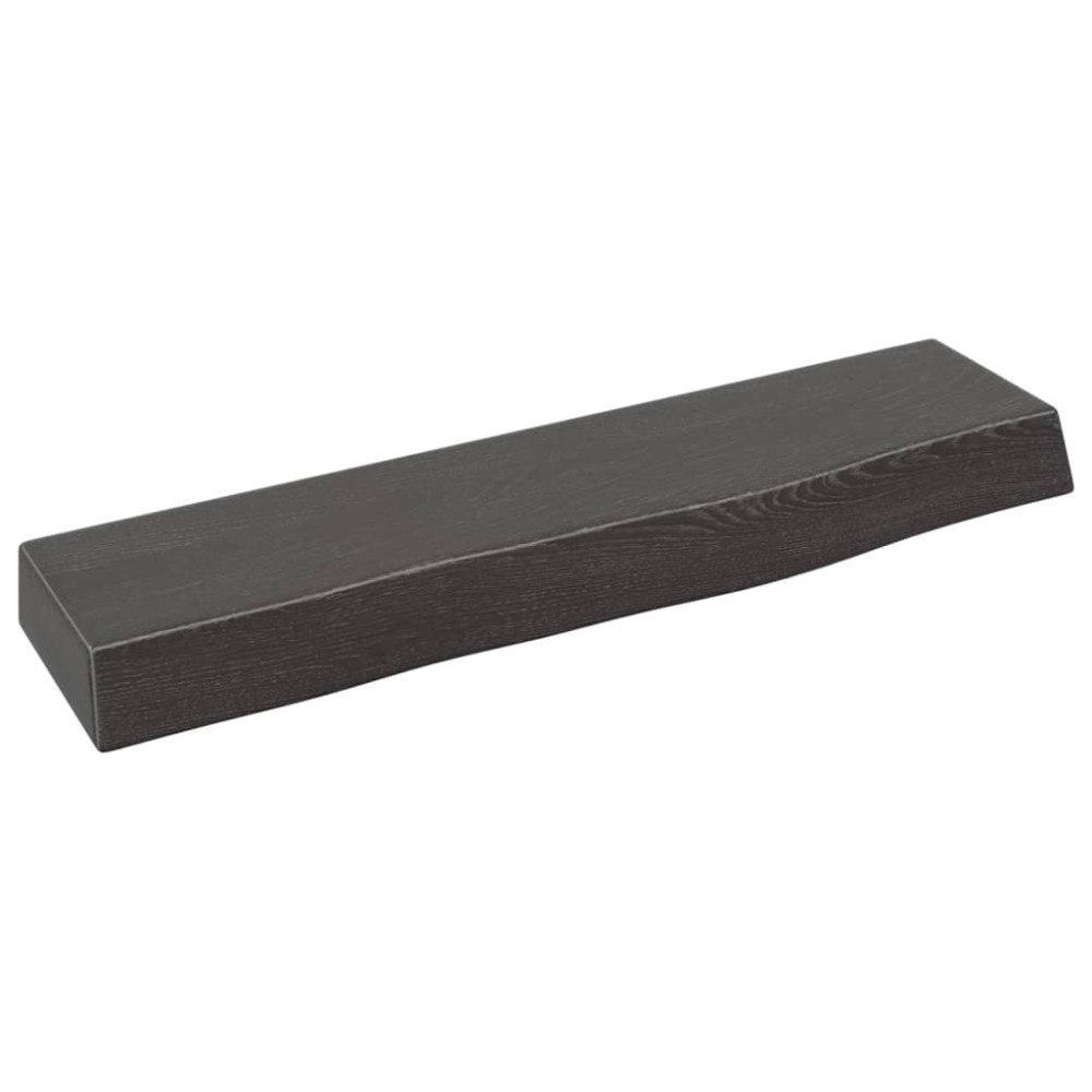 vidaXL Vägghylla mörkbrun 40x10x4 cm behandlad massiv ek
