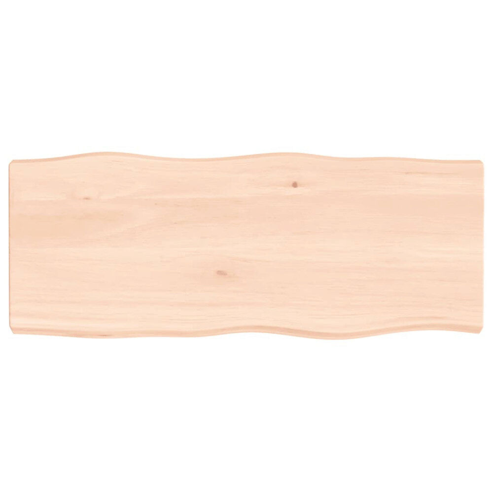 vidaXL Bordsskiva 100x40x(2-6) cm obehandlad massiv ek levande kant