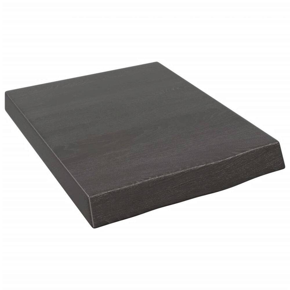 vidaXL Vägghylla mörkbrun 40x50x(2-6) cm behandlad massiv ek