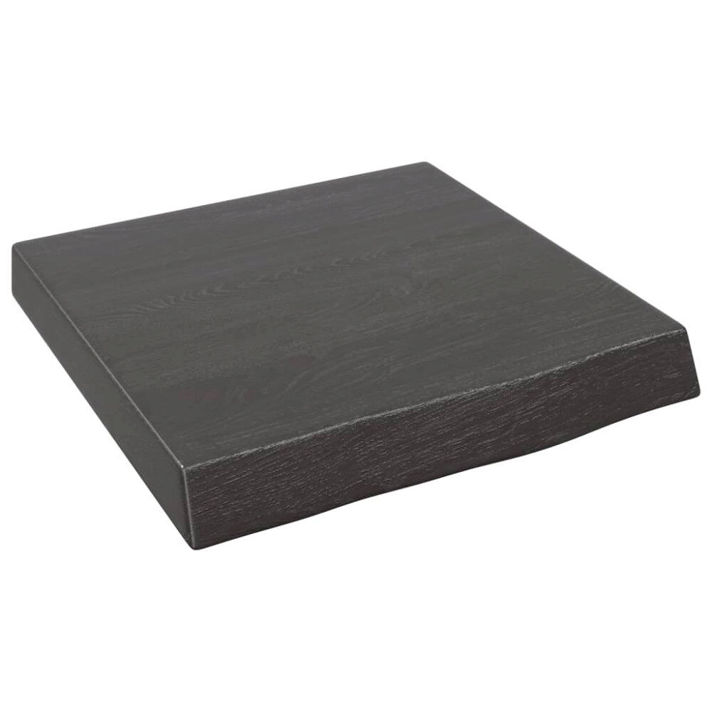 vidaXL Vägghylla mörkbrun 40x40x(2-6) cm behandlad massiv ek