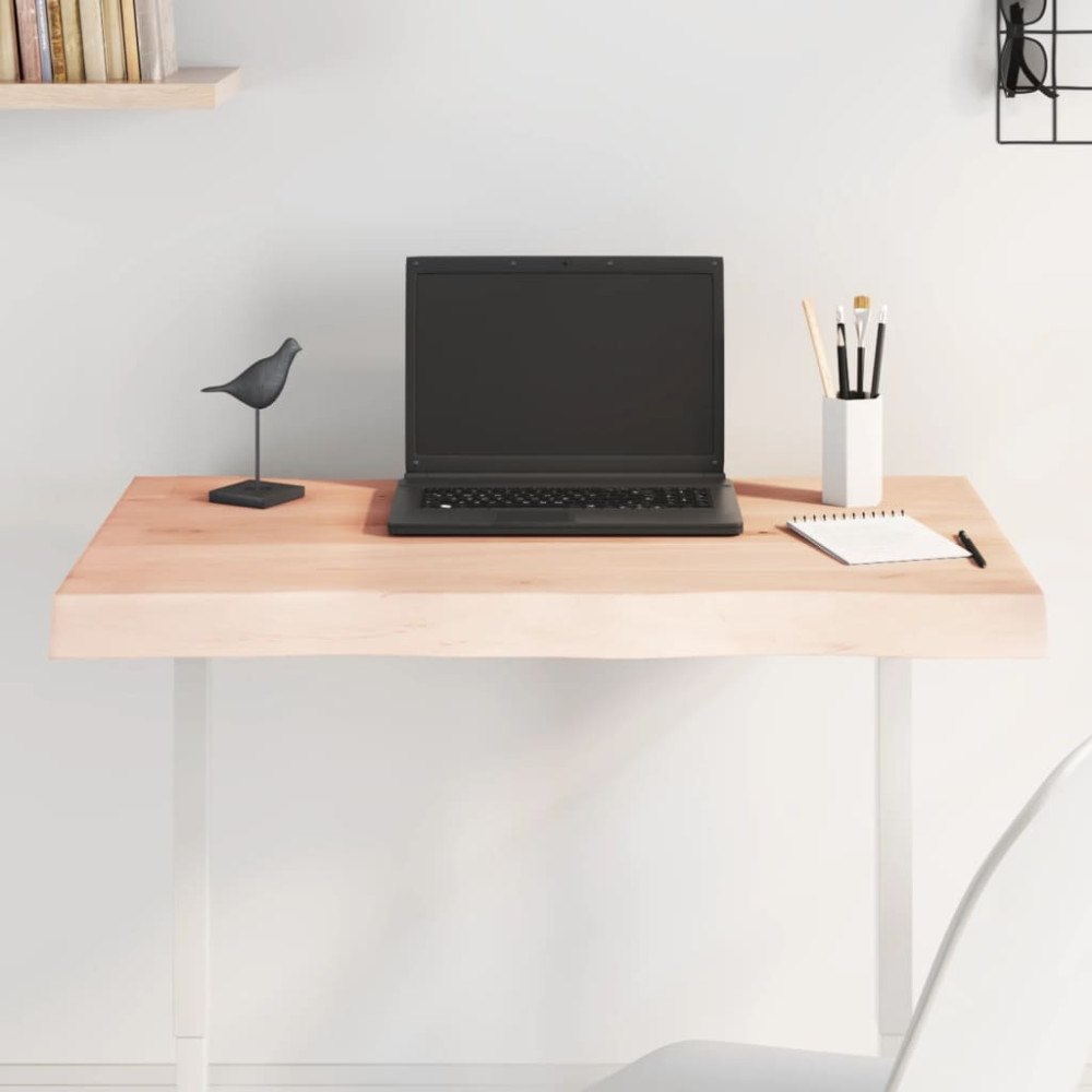 vidaXL Bordsskiva 80x50x(2-6) cm obehandlad massiv ek levande kant