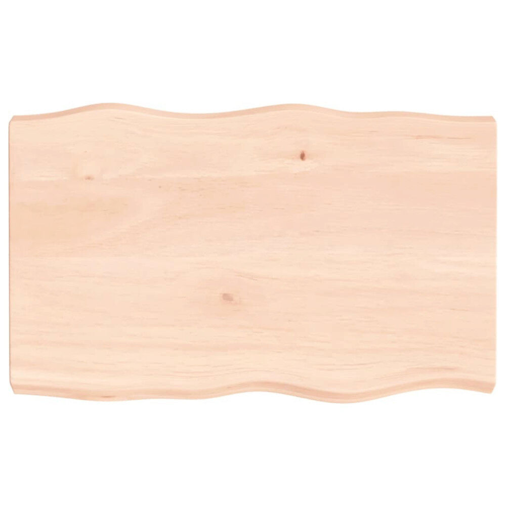 vidaXL Bordsskiva 80x50x(2-6) cm obehandlad massiv ek levande kant