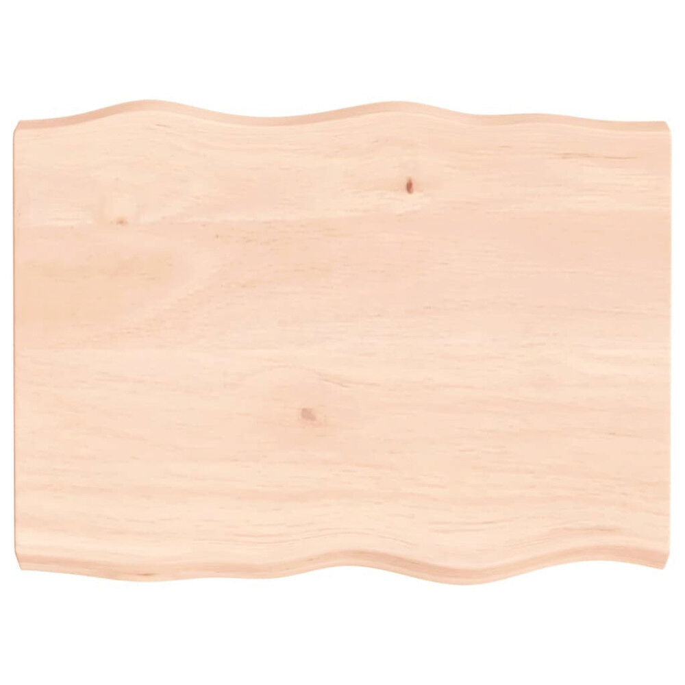 vidaXL Bordsskiva 80x60x(2-6) cm obehandlad massiv ek levande kant