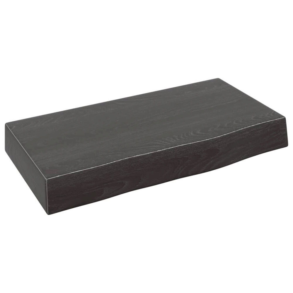 vidaXL Vägghylla mörkbrun 40x20x6 cm behandlad massiv ek