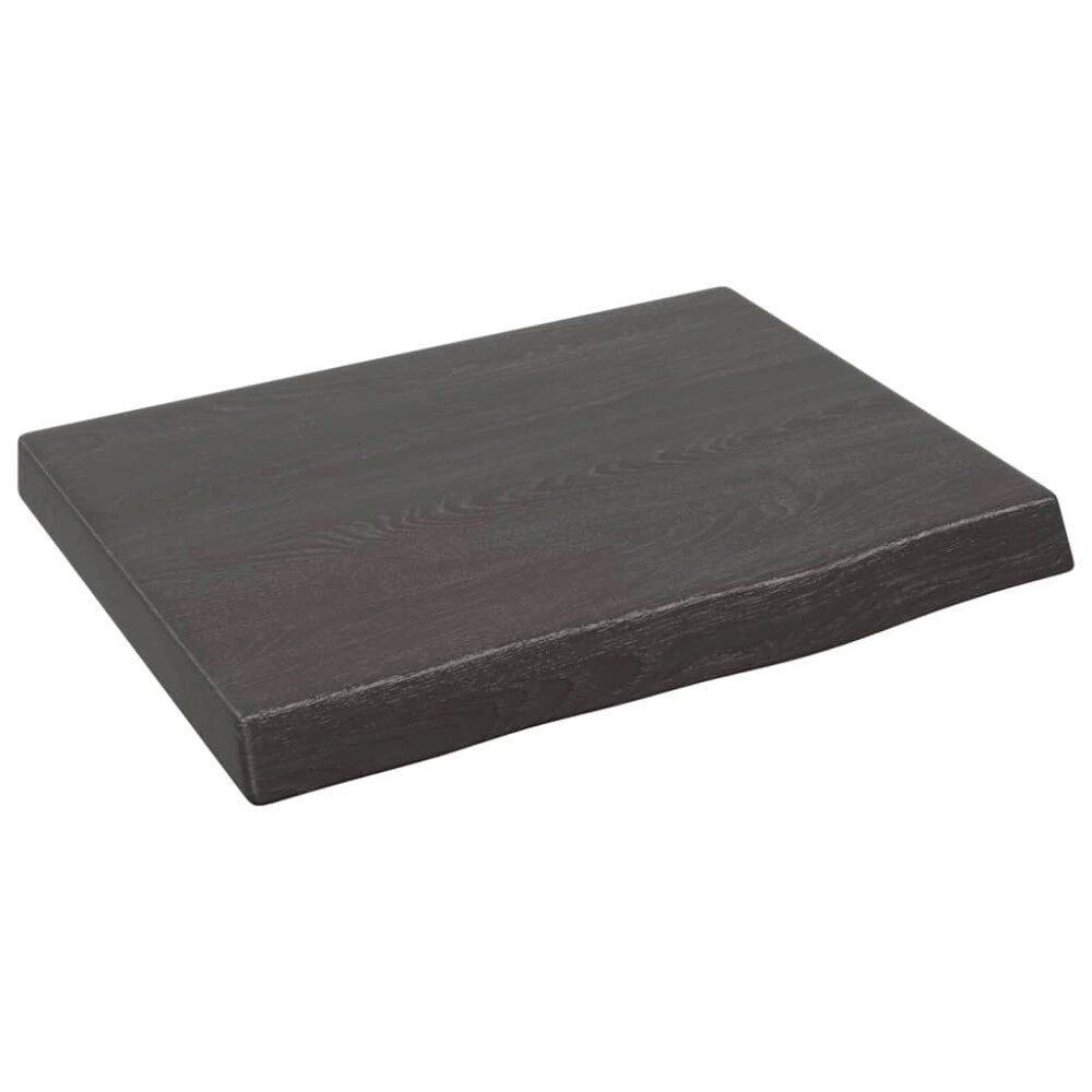 vidaXL Vägghylla mörkbrun 40x30x(2-4) cm behandlad massiv ek