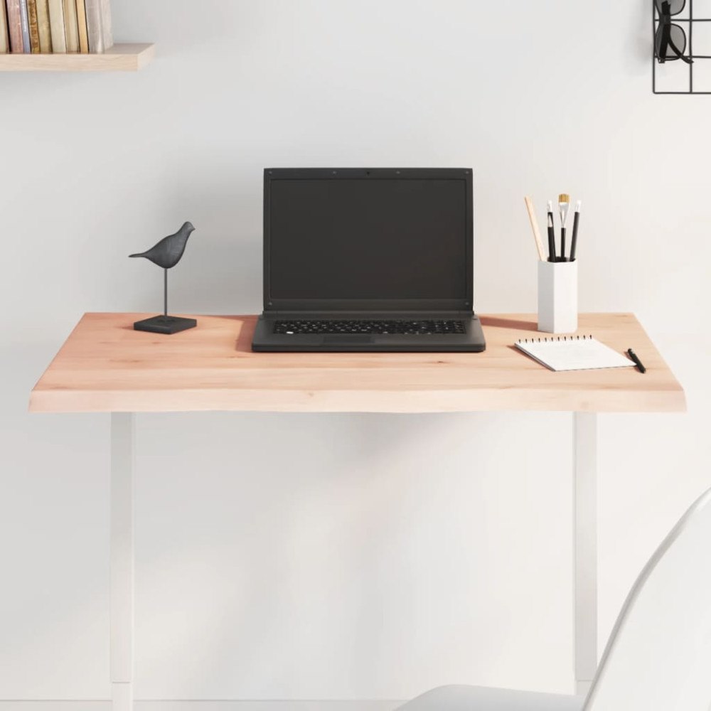 vidaXL Bordsskiva 80x40x2 cm obehandlad massiv ek levande kant