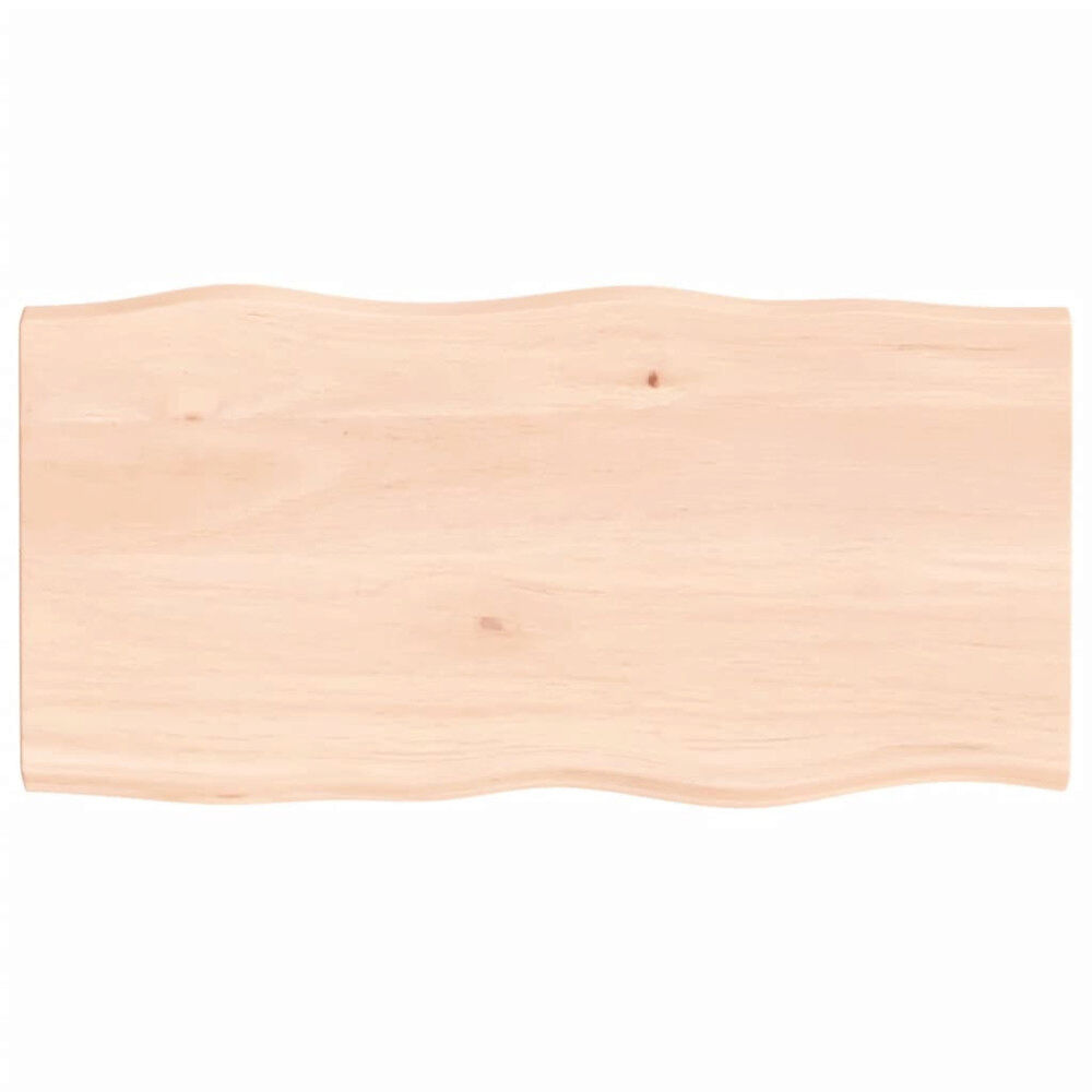 vidaXL Bordsskiva 80x40x2 cm obehandlad massiv ek levande kant