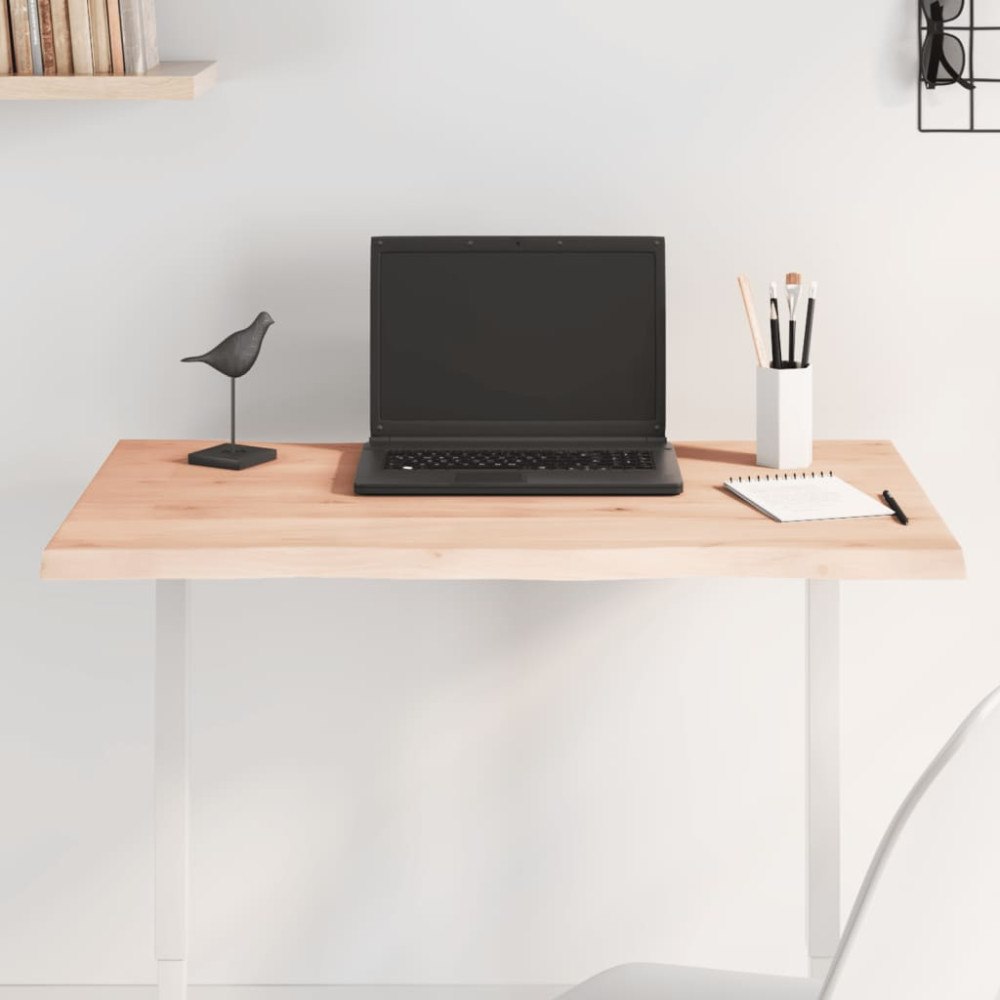vidaXL Bordsskiva 80x60x2 cm obehandlad massiv ek levande kant