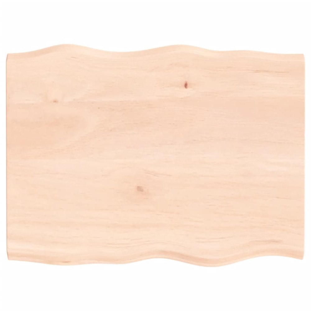 vidaXL Bordsskiva 80x60x2 cm obehandlad massiv ek levande kant