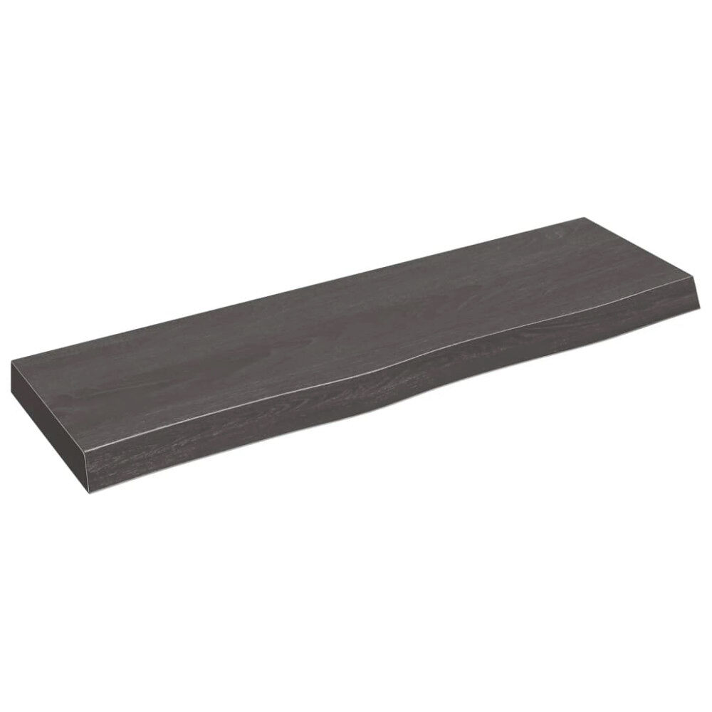 vidaXL Vägghylla mörkbrun 100x30x(2-6) cm behandlad massiv ek