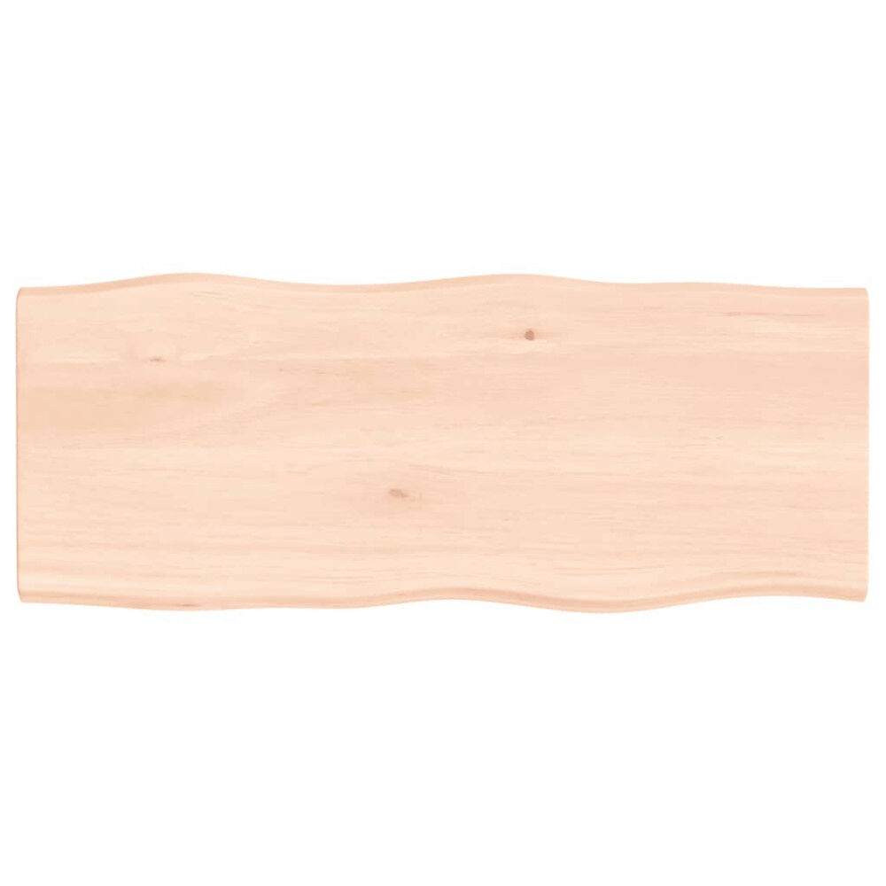 vidaXL Bordsskiva 100x40x2 cm obehandlad massiv ek levande kant