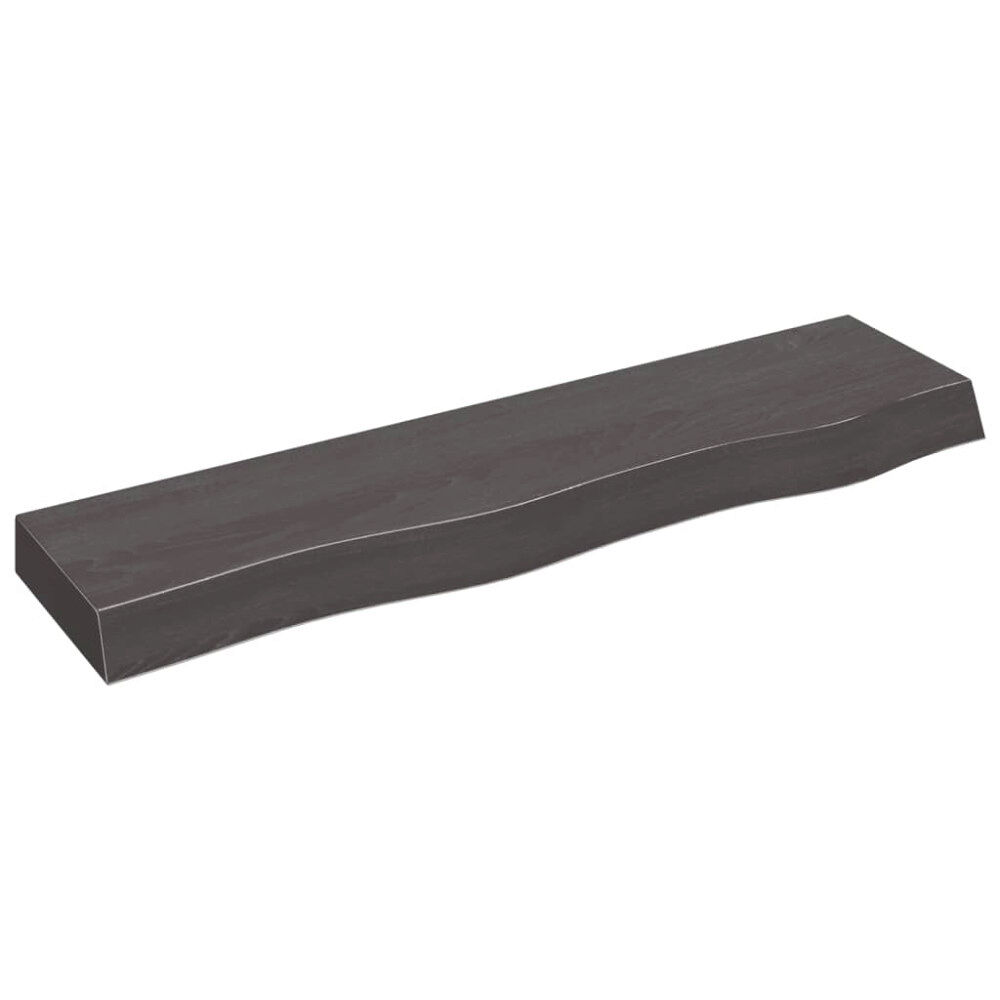vidaXL Vägghylla mörkbrun 80x20x6 cm behandlad massiv ek